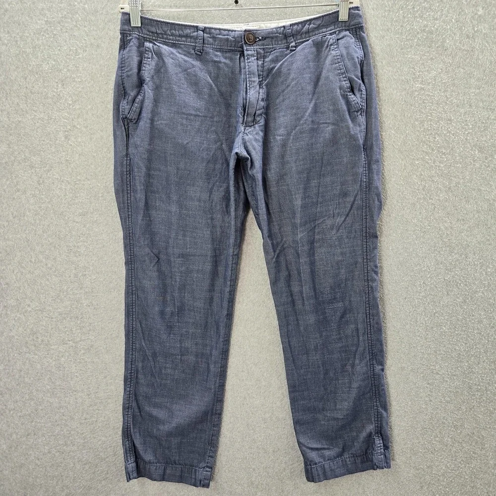 Abercrombie & Fitch Men Pants 32x32 Blue Chino Pockets Mid Rise Cotton READ